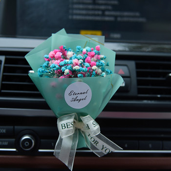 Малък букет изсушени вечни цветя Интериор на кола Изход за въздух Аромат Щипка Декорация на кола Орнаменти