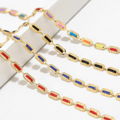 1-metarski lančići od emajlirane šipke od nehrđajućeg čelika Šareni lančići s perlama od emajla pogodni za žene Nalazi za izradu nakita