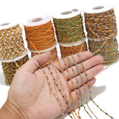 2 metra 2 mm emajlirani nehrđajući čelik plavi/crveni/zeleni/crni/ružičasti/narančasti satelitski lančići kuglasti rubni lanac s kuglicama za izradu nakita