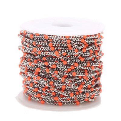 2 metra 2 mm emajlirani nehrđajući čelik plavi/crveni/zeleni/crni/ružičasti/narančasti satelitski lančići kuglasti rubni lanac s kuglicama za izradu nakita