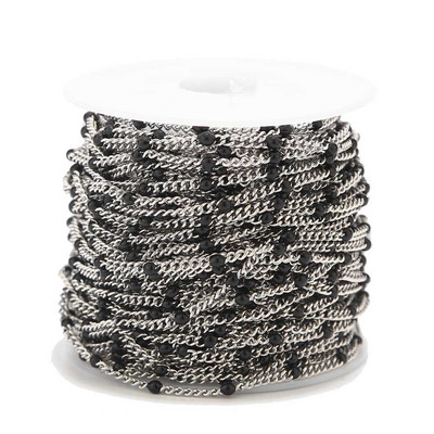 2 metra 2 mm emajlirani nehrđajući čelik plavi/crveni/zeleni/crni/ružičasti/narančasti satelitski lančići kuglasti rubni lanac s kuglicama za izradu nakita