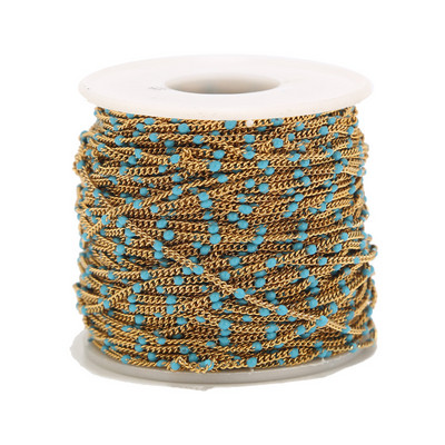 2 metra 2 mm emajlirani nehrđajući čelik plavi/crveni/zeleni/crni/ružičasti/narančasti satelitski lančići kuglasti rubni lanac s kuglicama za izradu nakita