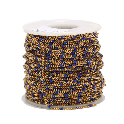 2 metra 2 mm emajlirani nehrđajući čelik plavi/crveni/zeleni/crni/ružičasti/narančasti satelitski lančići kuglasti rubni lanac s kuglicama za izradu nakita