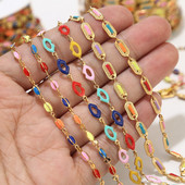 1 metar ne blijede od nehrđajućeg čelika zlatni emajl bubanj za usne šarm lančići za djevojčice Izrada nakita