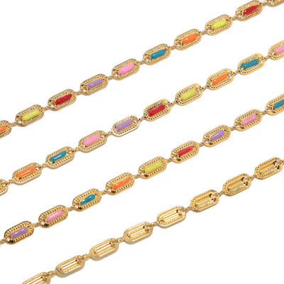 1 metar ne blijede od nehrđajućeg čelika zlatni emajl bubanj za usne šarm lančići za djevojčice Izrada nakita