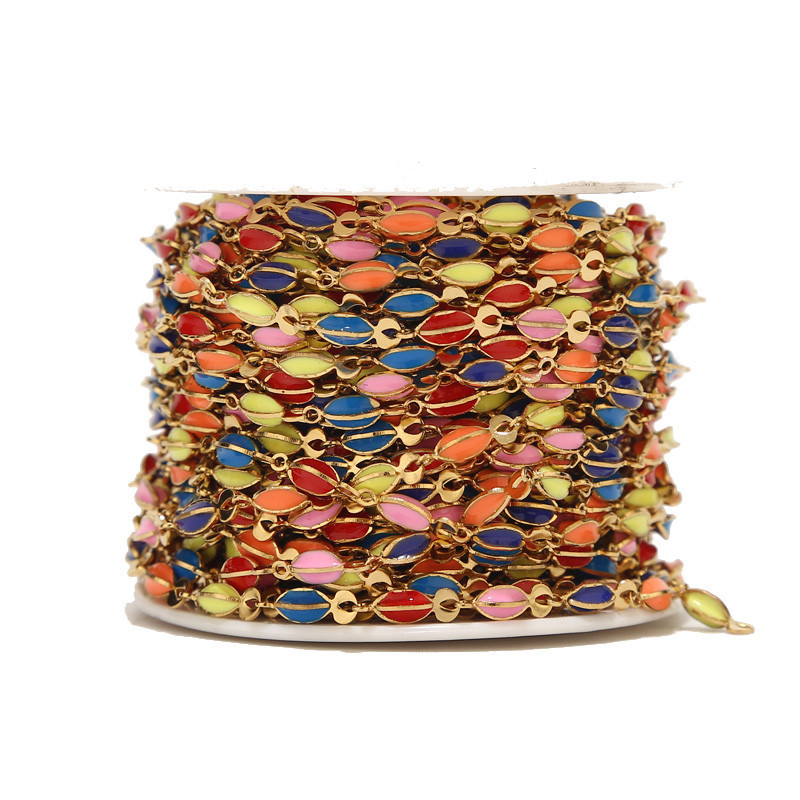 1 metar ne blijede od nehrđajućeg čelika zlatni emajl bubanj za usne šarm lančići za djevojčice Izrada nakita