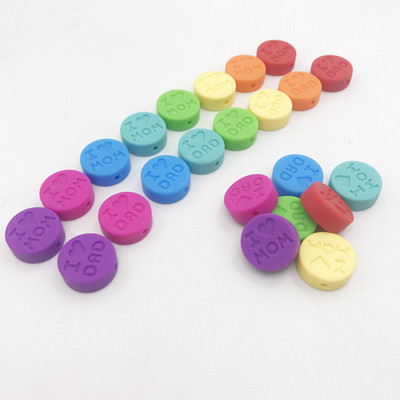 10 kom/Part silikonske perle 18 mm perle volim mamu/tatu DIY kopče za dudu varalica Nakit Ogrlica Dodaci za zube Silikonska grickalica za bebe