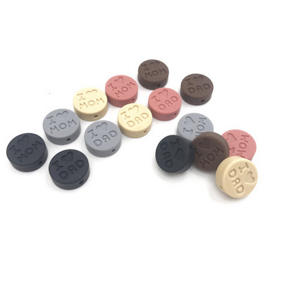 10 kom/Part silikonske perle 18 mm perle volim mamu/tatu DIY kopče za dudu varalica Nakit Ogrlica Dodaci za zube Silikonska grickalica za bebe