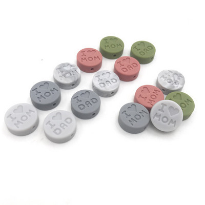 10 kom/Part silikonske perle 18 mm perle volim mamu/tatu DIY kopče za dudu varalica Nakit Ogrlica Dodaci za zube Silikonska grickalica za bebe