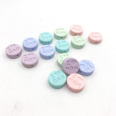 10 kom/Part silikonske perle 18 mm perle volim mamu/tatu DIY kopče za dudu varalica Nakit Ogrlica Dodaci za zube Silikonska grickalica za bebe