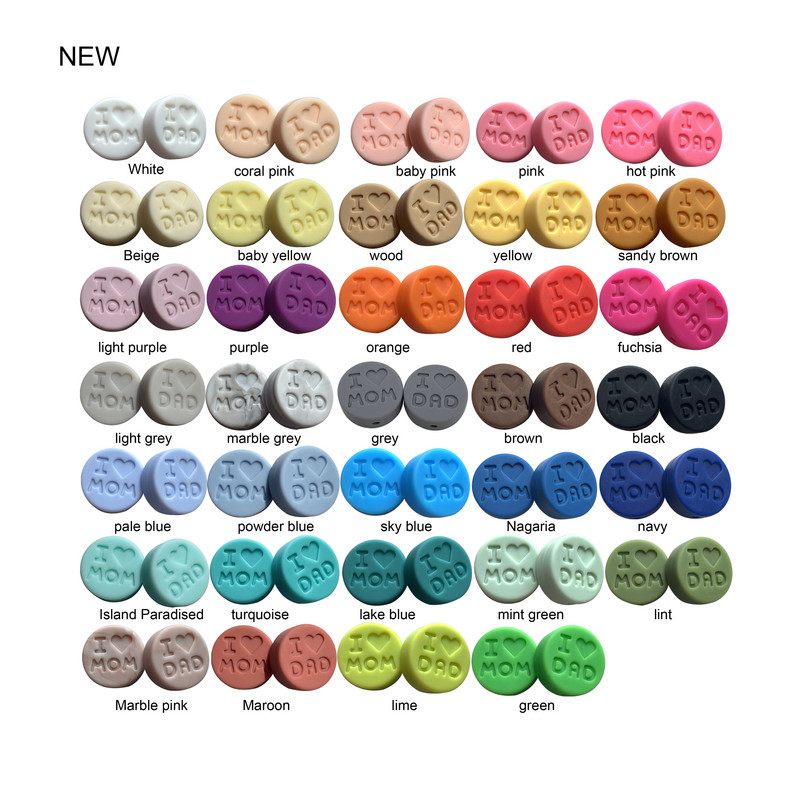 10 kom/Part silikonske perle 18 mm perle volim mamu/tatu DIY kopče za dudu varalica Nakit Ogrlica Dodaci za zube Silikonska grickalica za bebe