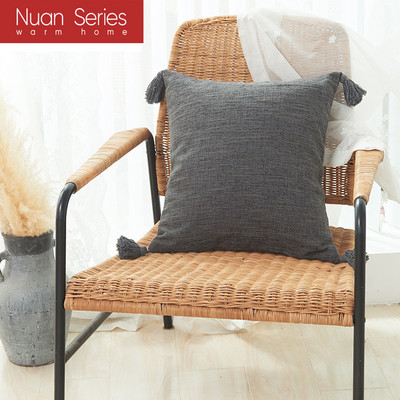 30X50/45X45cm Jastučnica od pamučnog lana obojena pređom s resicama Vruće karirane pruge Jastučnica za jastuk Cojines Decorativos Para Sofa