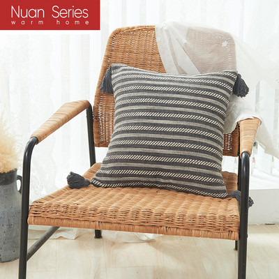 30X50/45X45cm Jastučnica od pamučnog lana obojena pređom s resicama Vruće karirane pruge Jastučnica za jastuk Cojines Decorativos Para Sofa