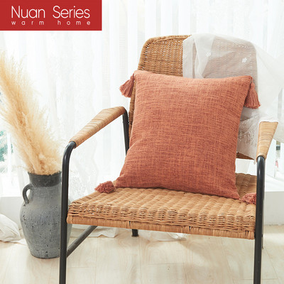 30X50/45X45cm Jastučnica od pamučnog lana obojena pređom s resicama Vruće karirane pruge Jastučnica za jastuk Cojines Decorativos Para Sofa