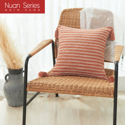 30X50/45X45cm Jastučnica od pamučnog lana obojena pređom s resicama Vruće karirane pruge Jastučnica za jastuk Cojines Decorativos Para Sofa