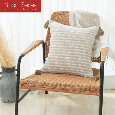 30X50/45X45cm Jastučnica od pamučnog lana obojena pređom s resicama Vruće karirane pruge Jastučnica za jastuk Cojines Decorativos Para Sofa