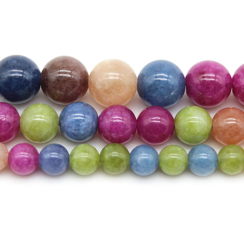 Prirodni kamen, glatki šareni turmalin, okrugle labave perle za izradu nakita DIY šarm, ogrlica, narukvice, dodatak 6/8/10 MM