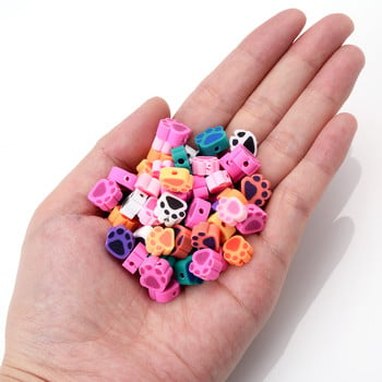 30 τμχ/παρτίδα Cat Paw Polymer Clay Beads Spacer Loose Bead For Jewelry Making DIY Handmade Bracelet Crafts Crafts Αξεσουάρ δώρου