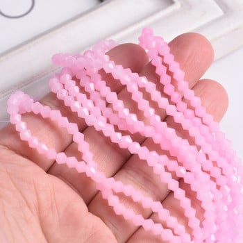 Επικαλυμμένο J Pink Bicone Faceted Opqaue Glass 4mm 6mm Loose Spacer Beads Χονδρική παρτίδα για ευρήματα κατασκευής κοσμημάτων Ευρήματα DIY