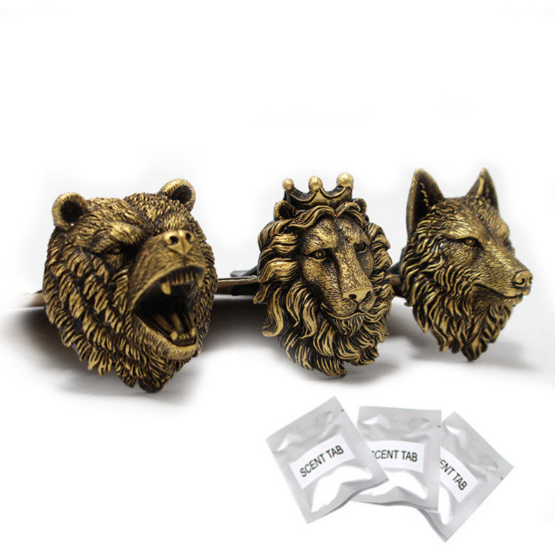 Bear Lion Wolf Shape autós légfrissítő szellőző kapocs aromaterápiás tablettákkal Aromaterápiás gyanta parfüm diffúzor illatdiffúzor