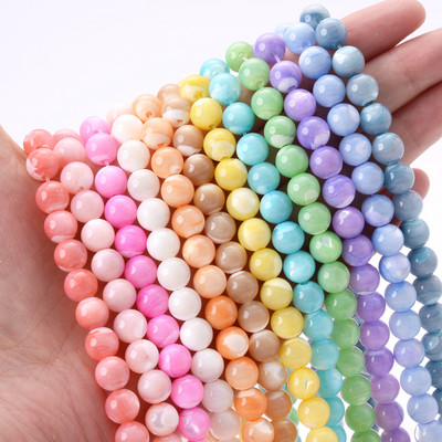 Mărgele din coajă naturală, perle rotunde, colorate, mărgele distanțatoare libere, pentru realizarea de bijuterii, bricolaj, accesorii pentru colier, brățară, 4/6/8mm