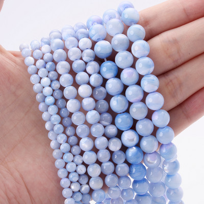 Prirodne školjkaste perle Šarene okrugle biserne labave razmaknice za izradu nakita DIY šarm narukvica ogrlica dodaci 4/6/8 mm