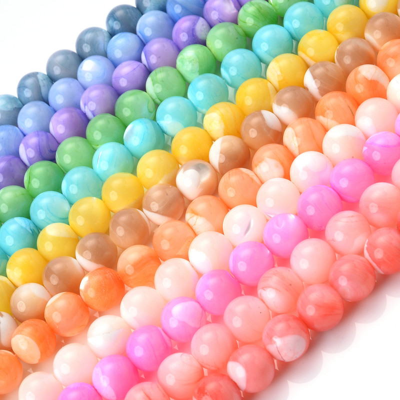 Prirodne školjkaste perle Šarene okrugle biserne labave razmaknice za izradu nakita DIY šarm narukvica ogrlica dodaci 4/6/8 mm