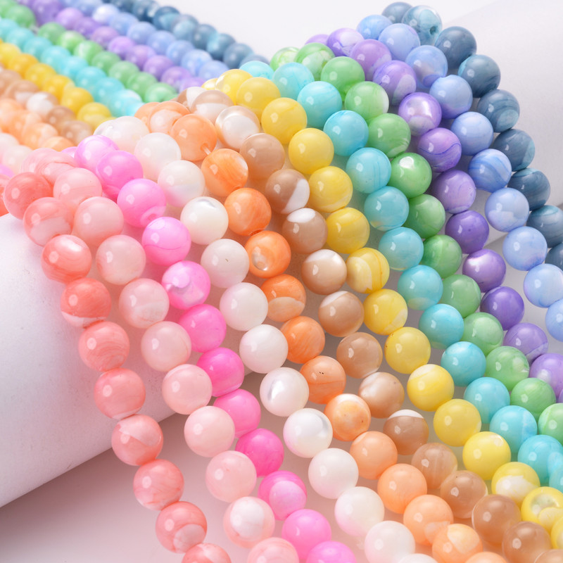 Prirodne školjkaste perle Šarene okrugle biserne labave razmaknice za izradu nakita DIY šarm narukvica ogrlica dodaci 4/6/8 mm