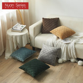 Luksuzni modni karirani vez, žuti baršun, geometrijski jastuci, jastučnice, jastučnice, jastučnice, kućni ukrasni jastuk za kauč