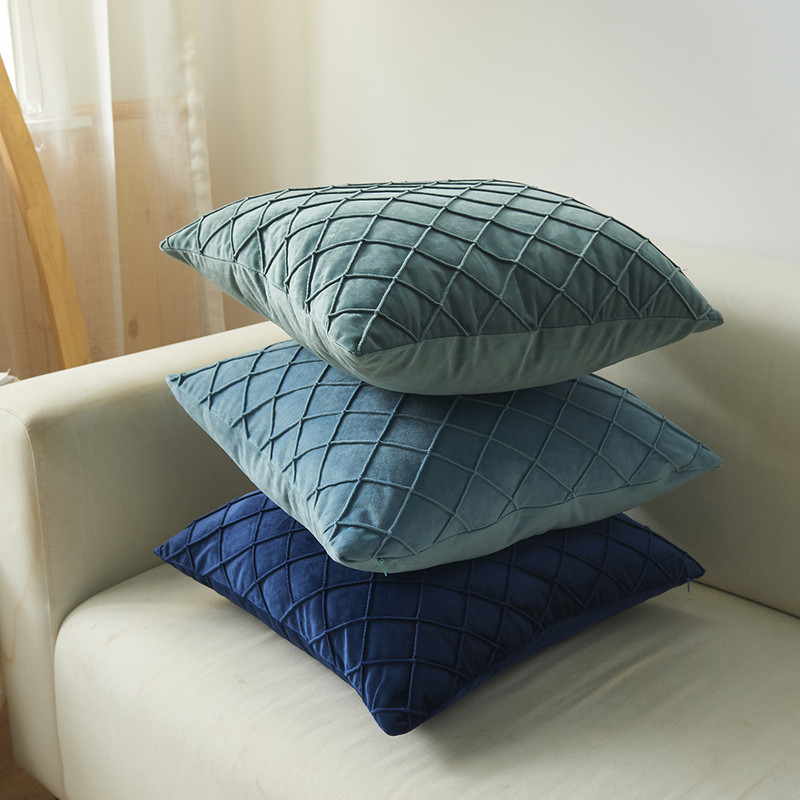 Luksuzni modni karirani vez, žuti baršun, geometrijski jastuci, jastučnice, jastučnice, jastučnice, kućni ukrasni jastuk za kauč