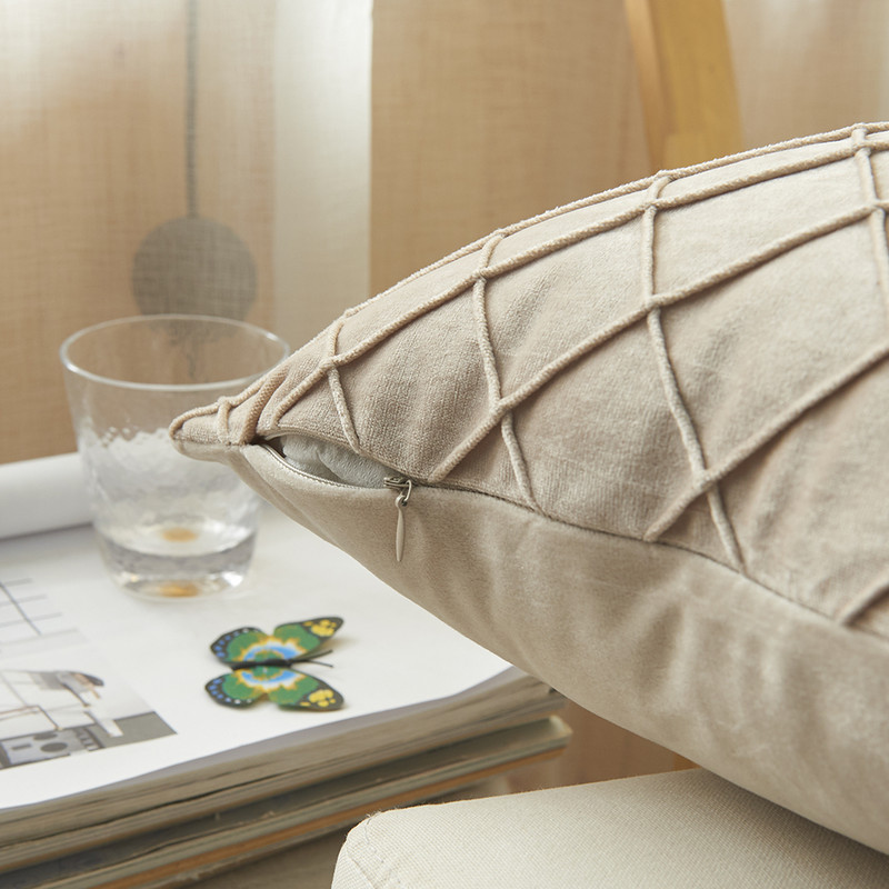 Luksuzni modni karirani vez, žuti baršun, geometrijski jastuci, jastučnice, jastučnice, jastučnice, kućni ukrasni jastuk za kauč