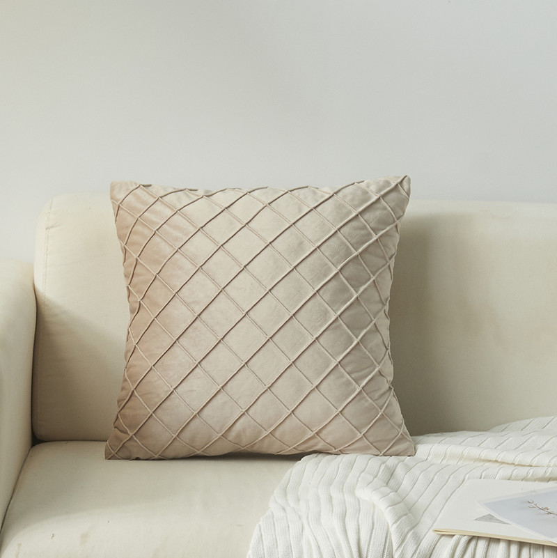 Luksuzni modni karirani vez, žuti baršun, geometrijski jastuci, jastučnice, jastučnice, jastučnice, kućni ukrasni jastuk za kauč