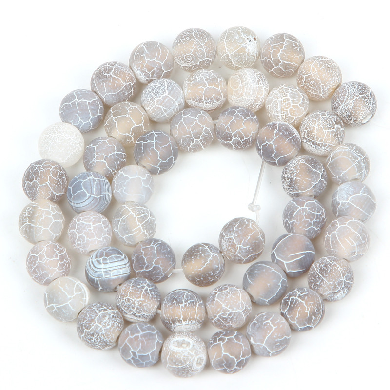 Perle od prirodnog kamena Frost Grey Napuknute Dream Fire Dragon Veins Agates Perle za izradu nakita DIY narukvice 4/6/8/10/12 mm