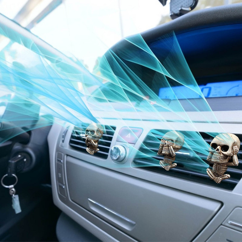 Skull Ghost autós légfrissítő autós parfüm diffúzor szellőző kapcsok emberi test csontváz aromaterápiás gyanta autó szag diffúzor klipek