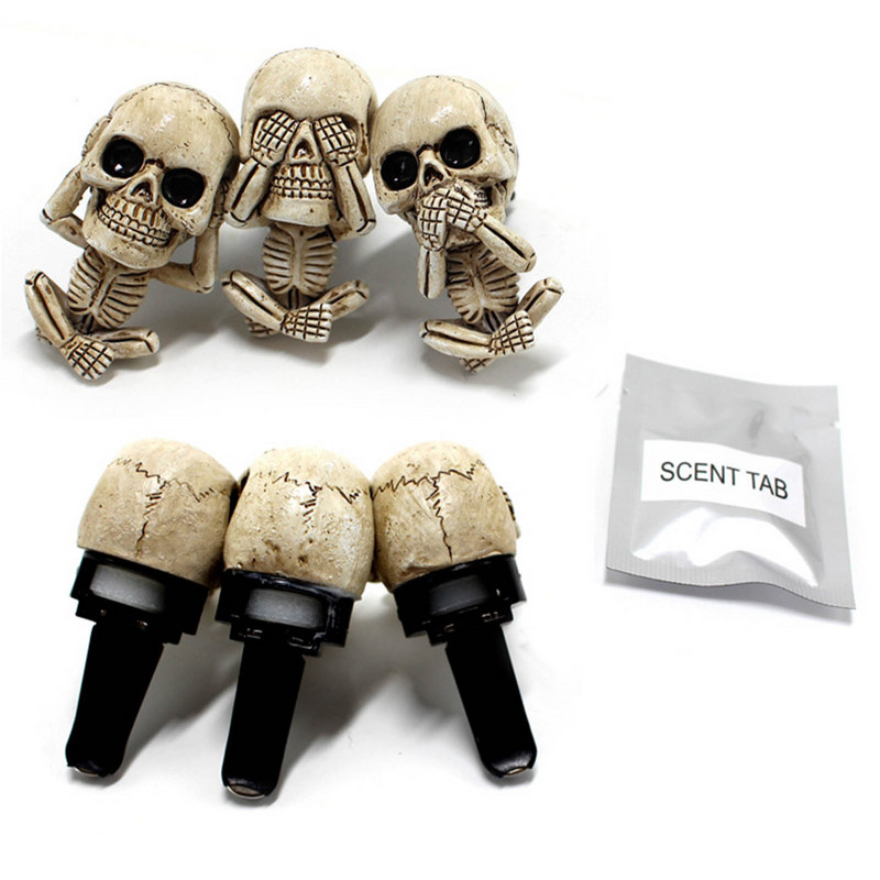 Skull Ghost autós légfrissítő autós parfüm diffúzor szellőző kapcsok emberi test csontváz aromaterápiás gyanta autó szag diffúzor klipek
