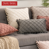 Γεωμετρικό κάλυμμα μαξιλαριού από βελούδο Διακοσμητικά μαξιλάρια Ριχτή μαξιλαροθήκη Μονόχρωμη Διακόσμηση σπιτιού Σαλόνι Καναπές Κάθισμα Shaggy Μαξιλάρι