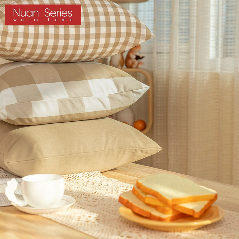 2021. Geometrijske jastučnice Jastuk s printom žutih kariranih pruga za kućnu stolicu Kauč Dekoracija Jastučnice 45x45/30x50 cm