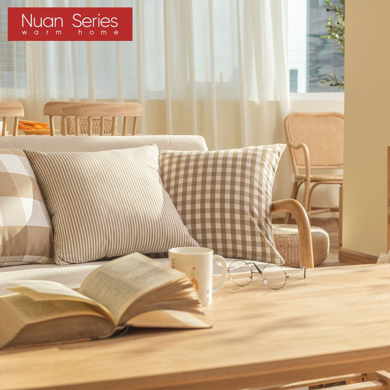 2021. Geometrijske jastučnice Jastuk s printom žutih kariranih pruga za kućnu stolicu Kauč Dekoracija Jastučnice 45x45/30x50 cm