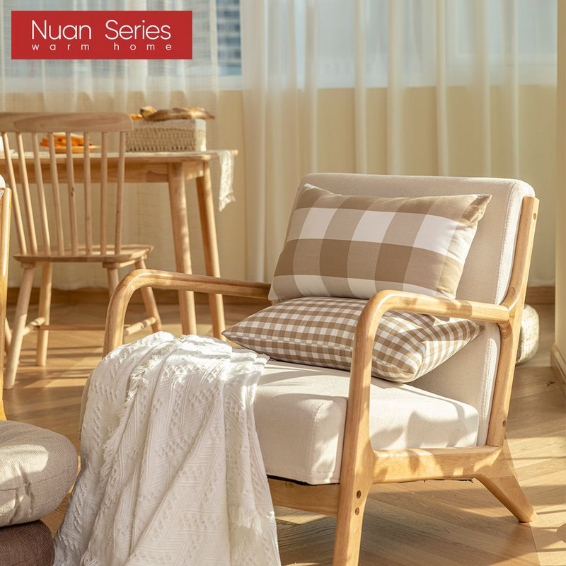 2021. Geometrijske jastučnice Jastuk s printom žutih kariranih pruga za kućnu stolicu Kauč Dekoracija Jastučnice 45x45/30x50 cm