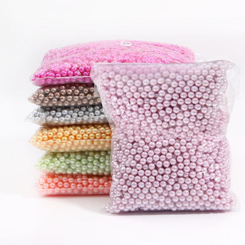 3/4/6/8/10mm Πολύχρωμα Χωρίς τρύπα Ακρυλικά Στρογγυλά ABS Απομίμηση Περλέ χάντρες Χαλαρές χάντρες για αξεσουάρ κατασκευής κοσμημάτων DIY
