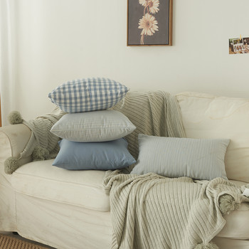 Модерни геометрични декоративни калъфки за възглавници Калъфки за диван Стол Кола 45x45cm Син цвят 45x45/30x50cm