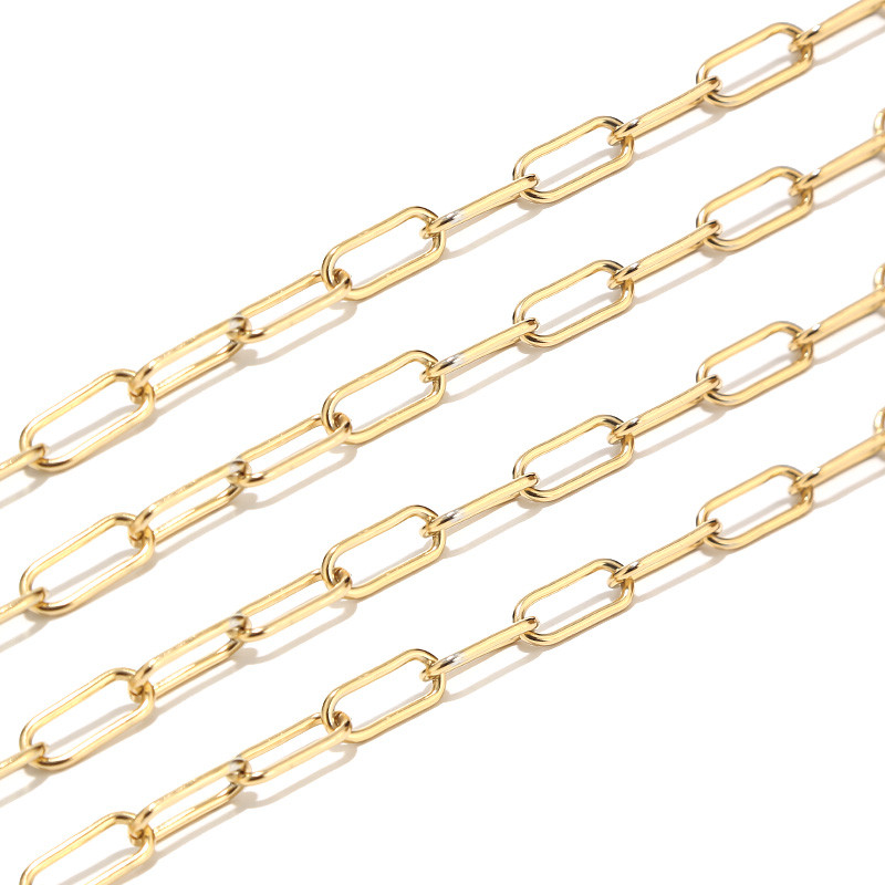 1 metar širine 7 mm od nehrđajućeg čelika zlatne boje Rolo lančići za kablove Heavy Chic lanac pogodan za izradu nakita