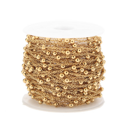 10 metara rasuti luksuzni satelitski lanac od nehrđajućeg čelika Anti-Tarnish Bead Ball Kabelski lanac za ogrlicu Choker Anklet Izrada