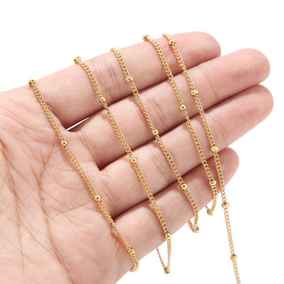 10 metara rasuti luksuzni satelitski lanac od nehrđajućeg čelika Anti-Tarnish Bead Ball Kabelski lanac za ogrlicu Choker Anklet Izrada