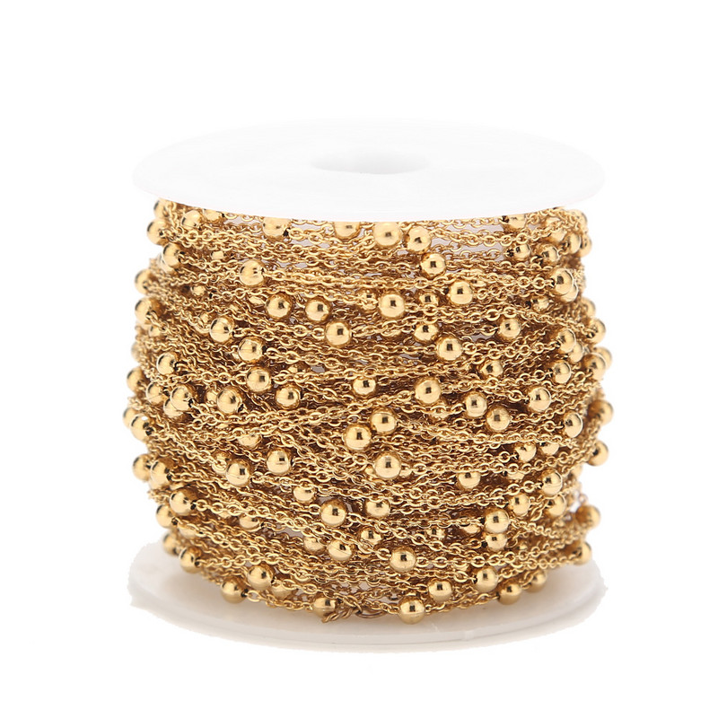 10 metara rasuti luksuzni satelitski lanac od nehrđajućeg čelika Anti-Tarnish Bead Ball Kabelski lanac za ogrlicu Choker Anklet Izrada