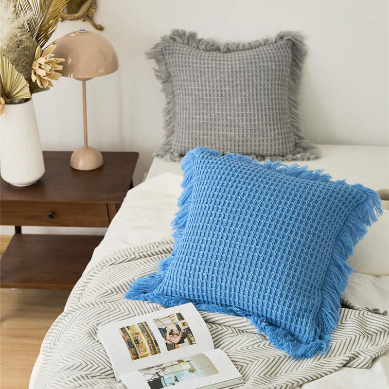 Visokokvalitetna jastučna navlaka s resicama Žuta Plava Bijela Narančasta Jastučna navlaka Dekoracija za spavaću sobu Jastučnica 45x45 cm Jastuci