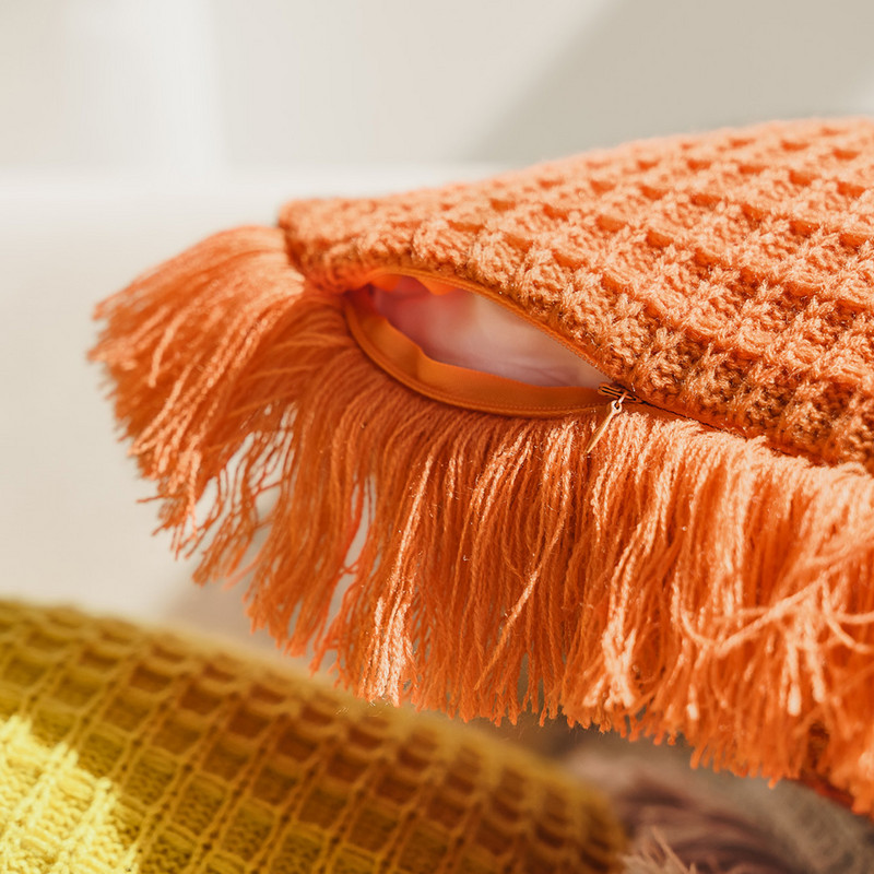 Visokokvalitetna jastučna navlaka s resicama Žuta Plava Bijela Narančasta Jastučna navlaka Dekoracija za spavaću sobu Jastučnica 45x45 cm Jastuci