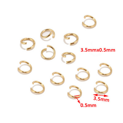 200 komada 18K zlatnih kopči s jastogom od nehrđajućeg čelika i 3,5 mm 4 mm 5 mm 6 mm 7 mm 8 mm 9 mm 10 mm otvorenih skočnih prstenova Nalazi za izradu nakita