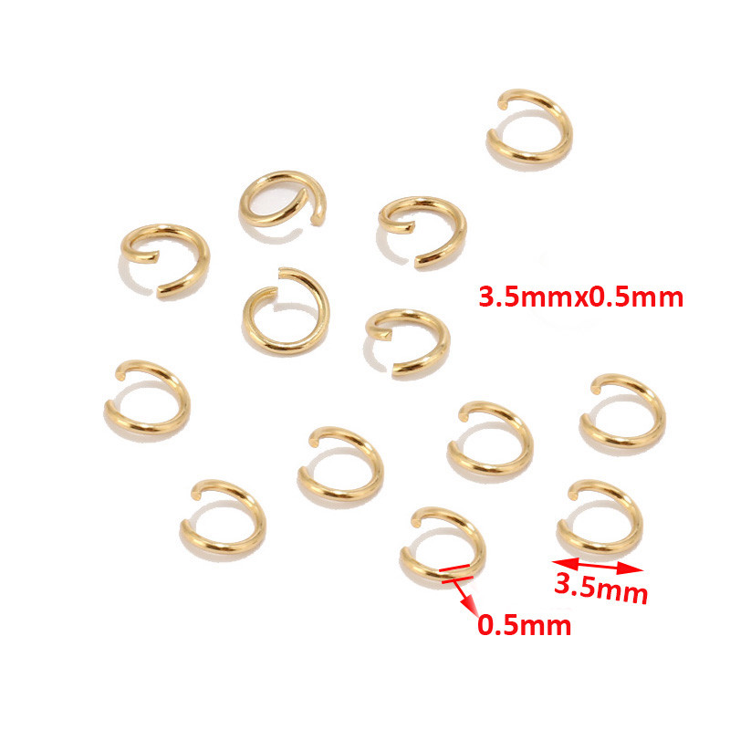 200 komada 18K zlatnih kopči s jastogom od nehrđajućeg čelika i 3,5 mm 4 mm 5 mm 6 mm 7 mm 8 mm 9 mm 10 mm otvorenih skočnih prstenova Nalazi za izradu nakita