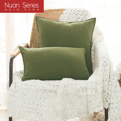 Obična jastučnica 45x45cm/30x50cm lanena navlaka za jastuk krem tamnoplava zelena s resama za uređenje doma krevet sofa kauč